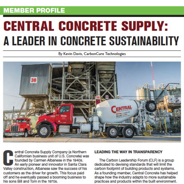 Central Concrete featured in The Conveyor Magazine Image for Central Concrete featured in The Conveyor Magazine